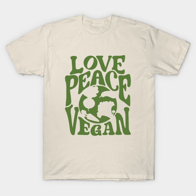 Love Peace Vegan Vegetarian Vegan Healthy Lifestyle | Save The Planet T-Shirt by Fitastic